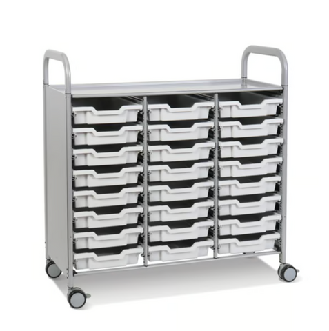 Callero Plus Treble Trolley 24 Shallow Trays