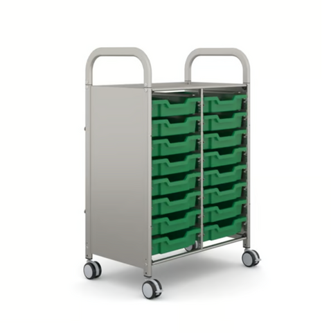 Callero Plus Double Trolley 16 Shallow Trays