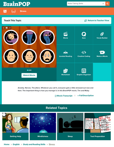 Study and Exam Skills @BrainPOP.com