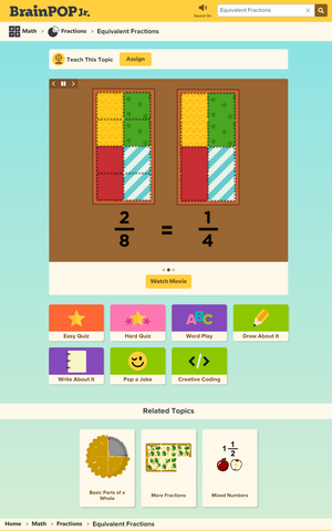 Maths @ BrainPOP Jr.