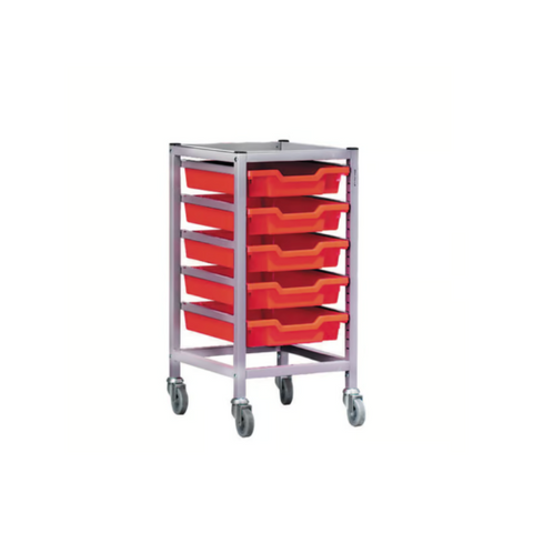 Science Under Bench Single Trolley 5 Shallow Trays
