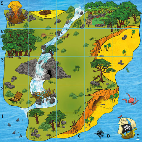Bee-Bot® and Blue-Bot Treasure Island Mat