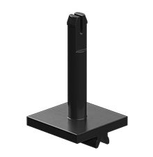 Clip axle with plate, black