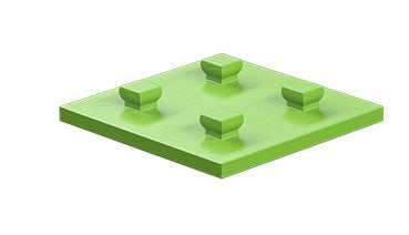 Mounting plate 30 x 30, red/ green