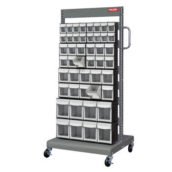 Mobile Cart with Flip out bins - double sided (46 bins)