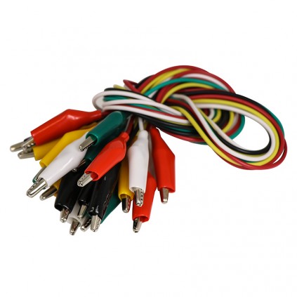 Miniature 28mm Crocodile Clip Leads, pack of 10