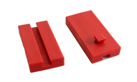 Building block 15x30x5 with groove and pin, red