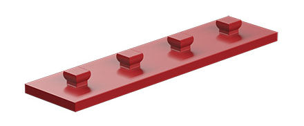 Mounting plate 15 x 60, red/ yellow/ black