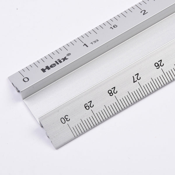 Helix Metal Safety Rulers 30cm, pack of 10 units