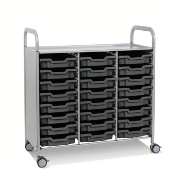 Callero Plus Treble Trolley 24 Shallow Trays