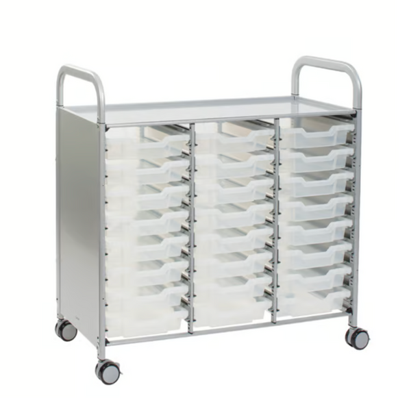 Callero Plus Treble Trolley 24 Shallow Trays