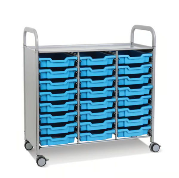 Callero Plus Treble Trolley 24 Shallow Trays