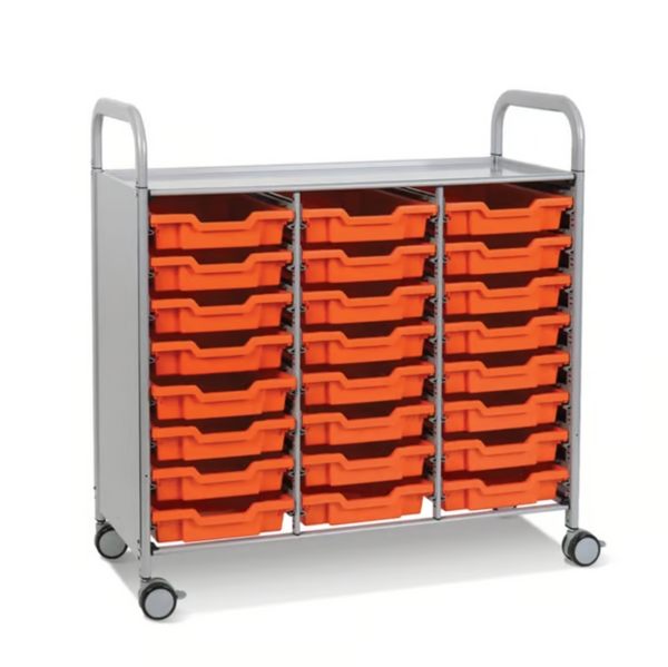 Callero Plus Treble Trolley 24 Shallow Trays