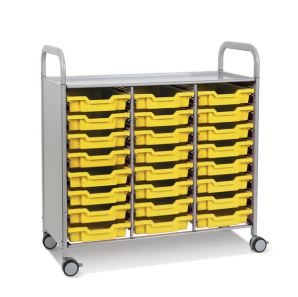 Callero Plus Treble Trolley 24 Shallow Trays