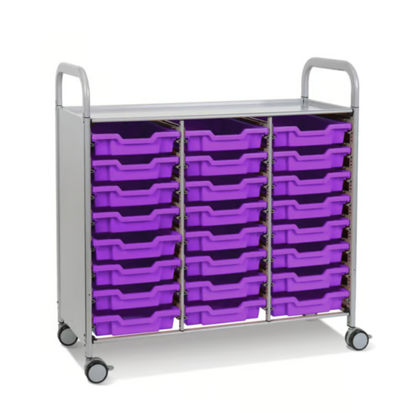 Callero Plus Treble Trolley 24 Shallow Trays