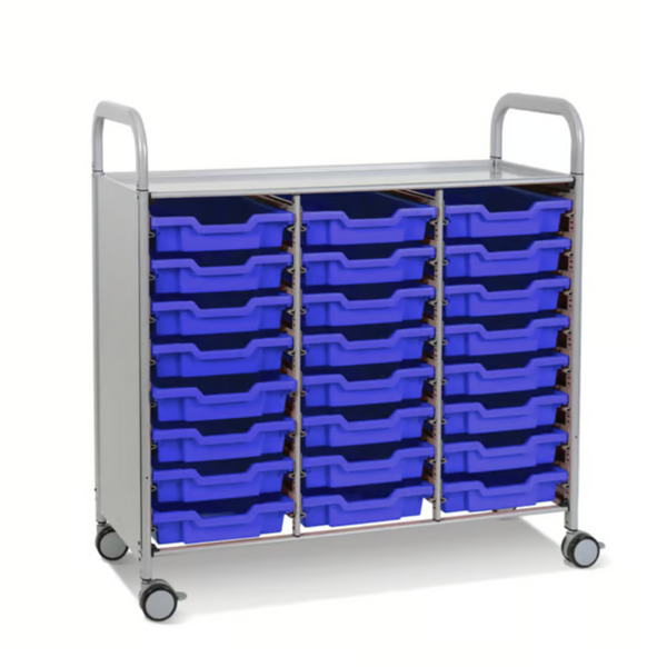 Callero Plus Treble Trolley 24 Shallow Trays