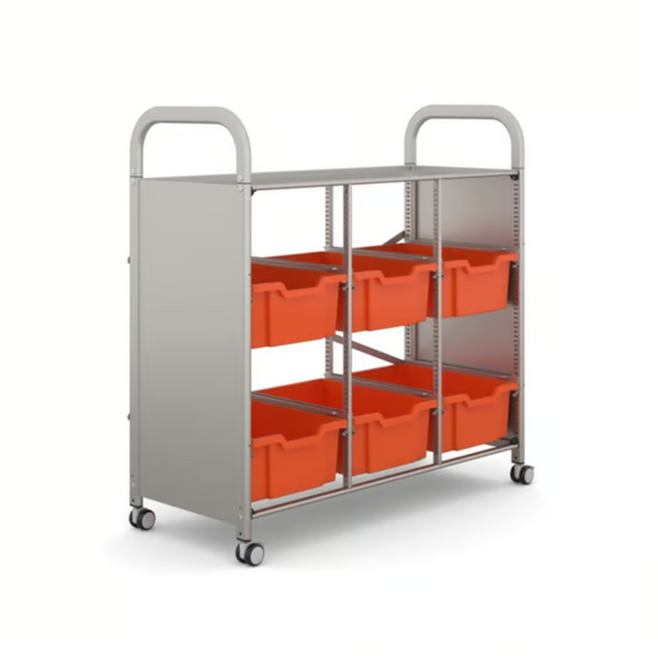 Callero library Trolley 6 Deep Trays