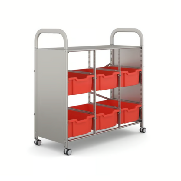 Callero library Trolley 6 Deep Trays