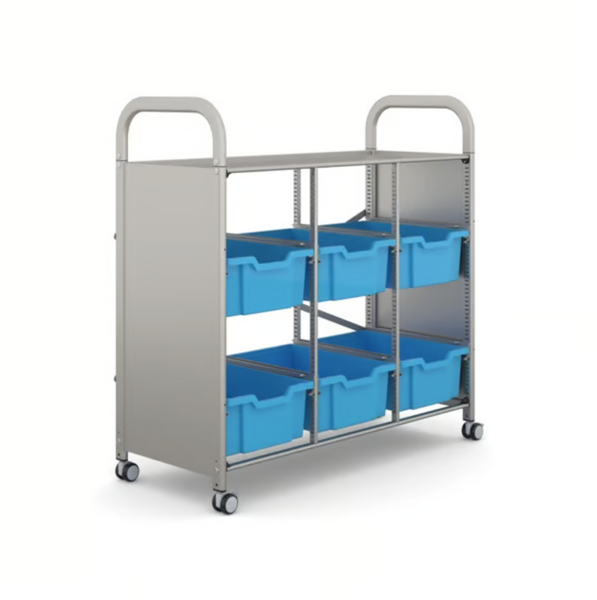 Callero library Trolley 6 Deep Trays
