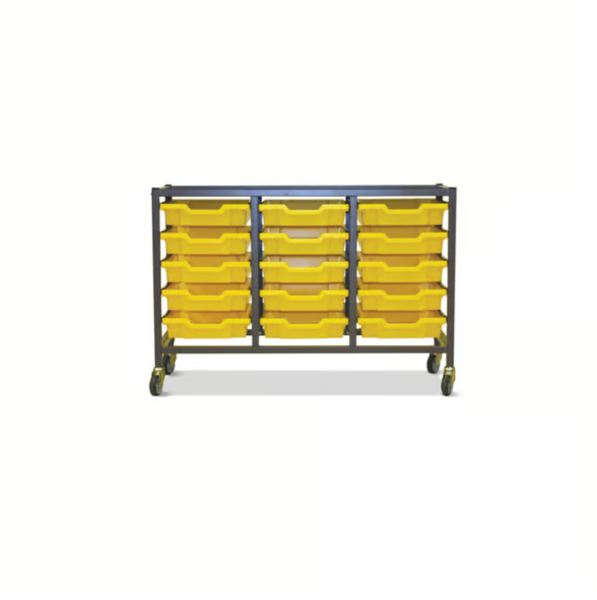 Science Under Bench Treble Trolley 15 Shallow Trays
