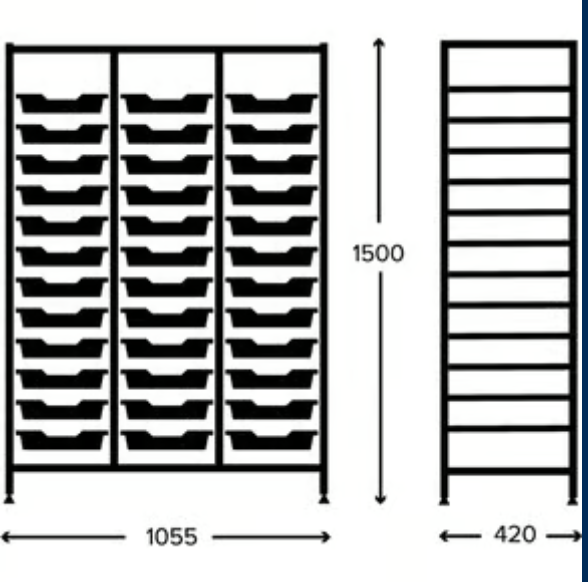 Science Mid Treble Frame 36 Shallow Trays
