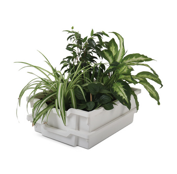 Tall Plant Tower Whte Frame, 4 Shallow & 4 Deep White Trays