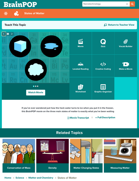 Chemistry @BrainPOP.com