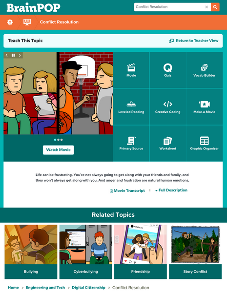 Social Emotional Learning (SEL) @BrainPOP.com
