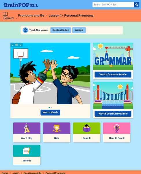 BrainPOP ELL (English Language Learning)