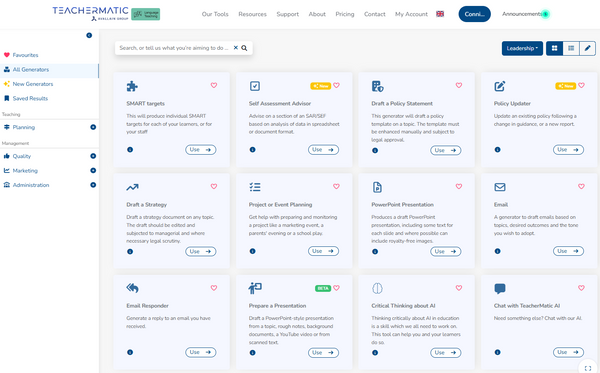 TeacherMatic Language Teaching Edition - generators