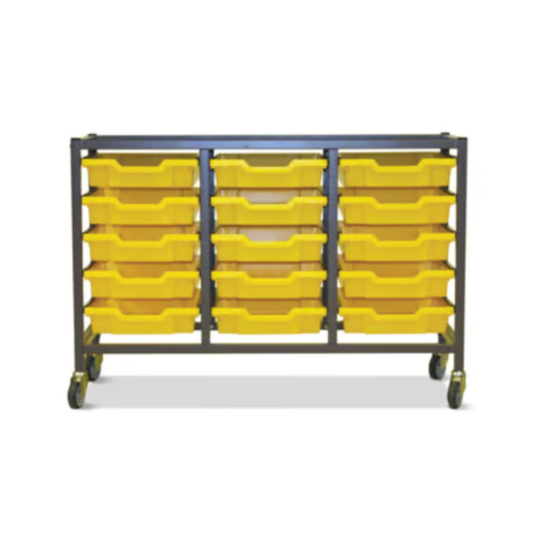Science Under Bench Treble Trolley 15 Shallow Trays