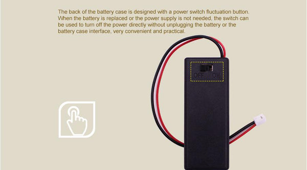 2 AAA battery storage case box with on/off switch for BBC micro:bit
