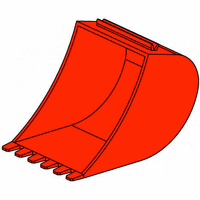 Dredger bucket, silver /red