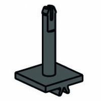 Clip axle with plate, black