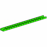 Flexible rail profile, green/ blue, 90/ 180mm