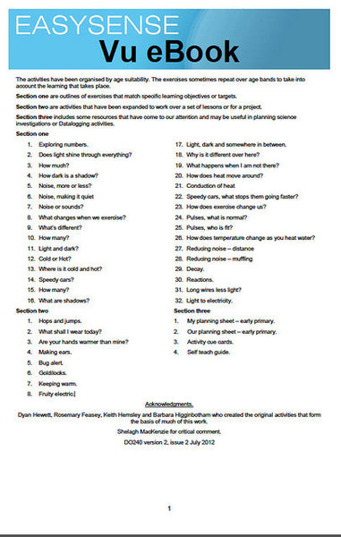 Vu Primary Science datalogging eBook (Free!)