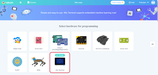 Codecraft for TinyML