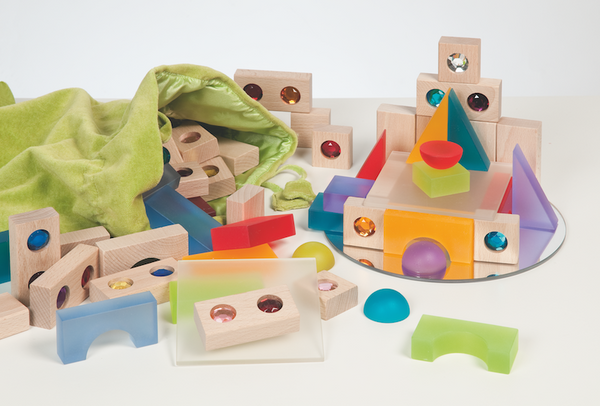 Treasure Building Blocks in Velvet Bag