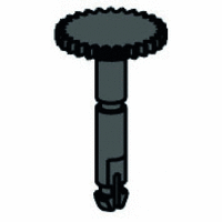 Clip axle with gear wheel T28, m=0.5, black