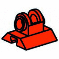 Hinged block tab, red