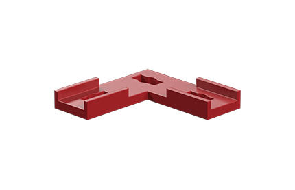 L-shaped lug, red