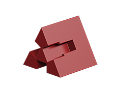 Angular block 60° with 3 grooves, red
