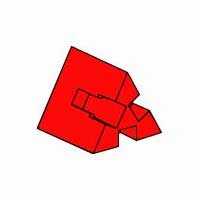 Angular block 60° with 3 grooves, red