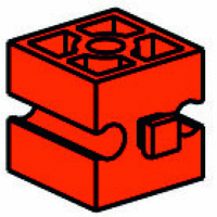 Building block 15 with bore, red