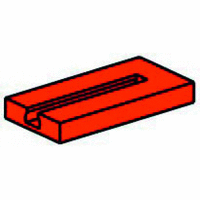 Building plate 15x30x3.75 with groove, red