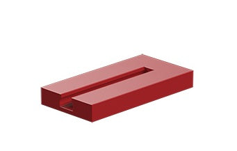 Building plate 15x30x3.75 with groove, red