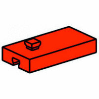 Building block 15x30x5 with groove and pin, red