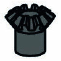 Bevel gear with sleeve, black