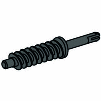 Clip axle with worm m=1, black