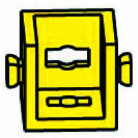 Angle girder 15 with 2 pins, yellow/ black/ red